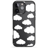 iPhone 16 Pro Max Transparent Cloud Pattern Black Impact Phone Case