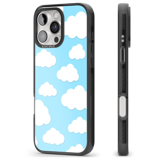 iPhone 16 Pro Max Blue Sky & Clouds Pattern Clear Impact Phone Case + Magsafe