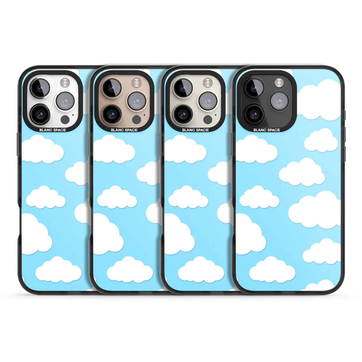 iPhone 16 Pro Max Blue Sky & Clouds Pattern Clear Impact Phone Case + Magsafe