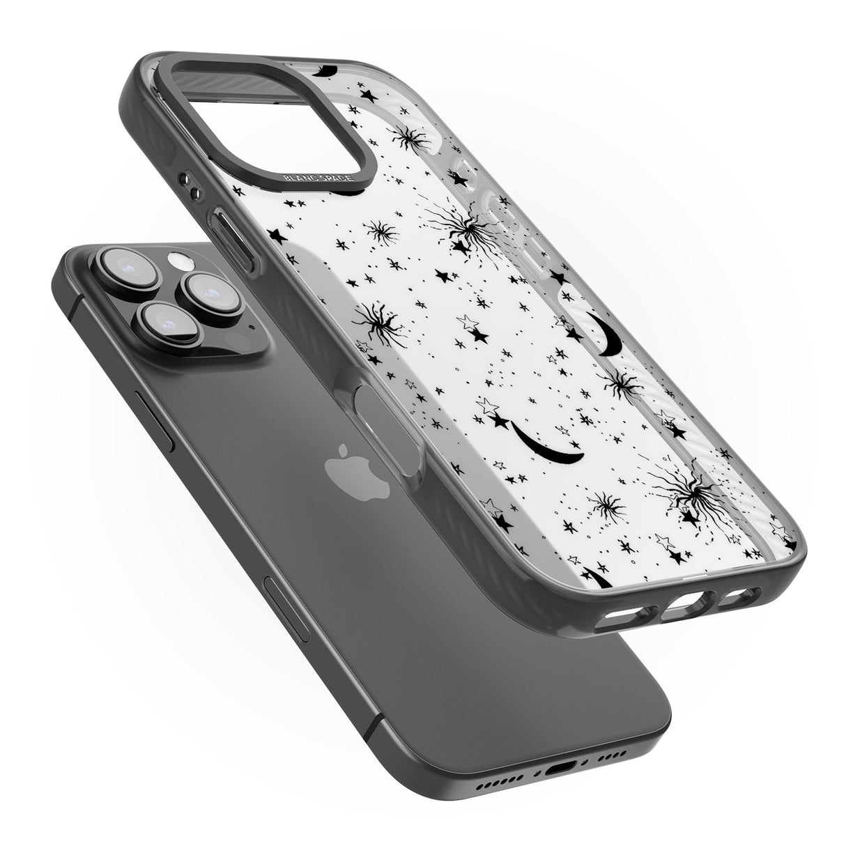 iPhone 16 Pro Max Moons & Stars Black Impact Phone Case