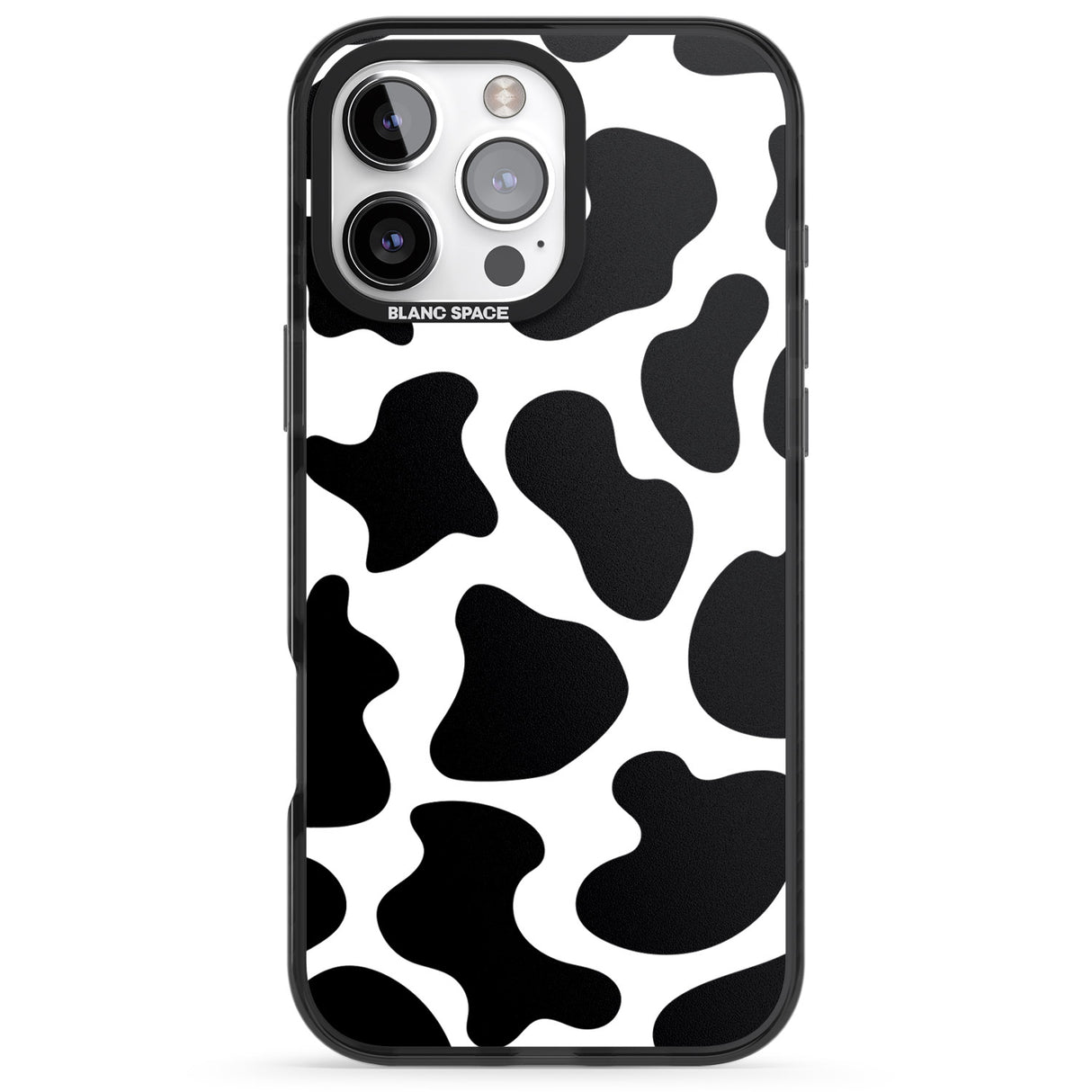 iPhone 16 Pro Max Cow Print Black Impact Phone Case