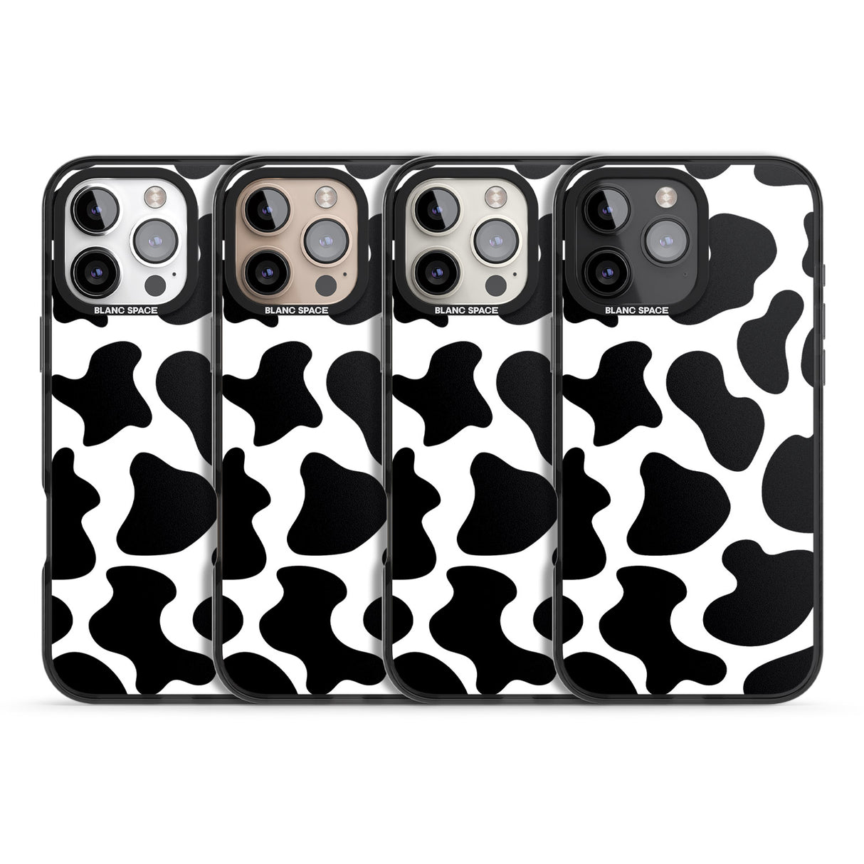 iPhone 16 Pro Max Cow Print Black Impact Phone Case