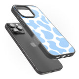 iPhone 16 Pro Max Blue and White Cow Print Black Impact Phone Case