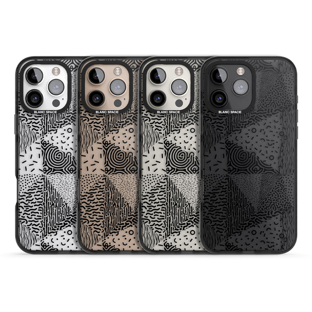 iPhone 16 Pro Max Pattern Mashup (Black) Black Impact Phone Case