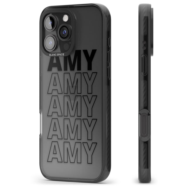 iPhone 16 Pro Max Personalised Clear Text 5E Black Impact Phone Case