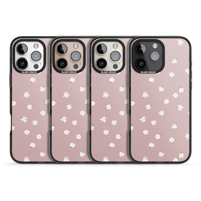 iPhone 16 Pro Max Dark Pink Cute Floral Design Black Impact Phone Case