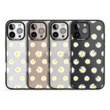 iPhone 16 Pro Max White Daisy Pattern (Clear) Black Impact Phone Case