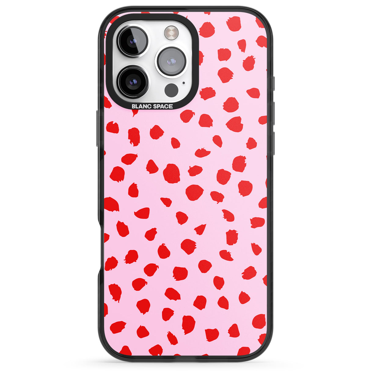 Red on Pink Dalmatian Polka Dot Spots