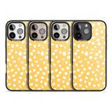 iPhone 16 Pro Max White on Yellow Dalmatian Polka Dot Spots Black Impact Phone Case