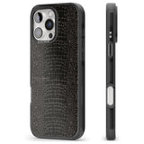 iPhone 16 Pro Max Dark Animal Print Pattern Snake Skin Black Impact Phone Case