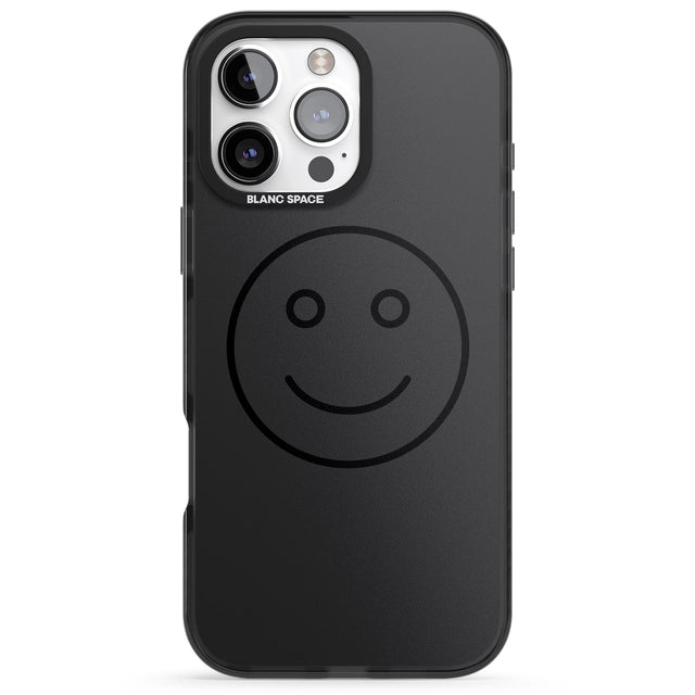 iPhone 16 Pro Max Dark Smiley Face Black Impact Phone Case