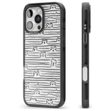 iPhone 16 Pro Max Dog Line Art - Black Black Impact Phone Case