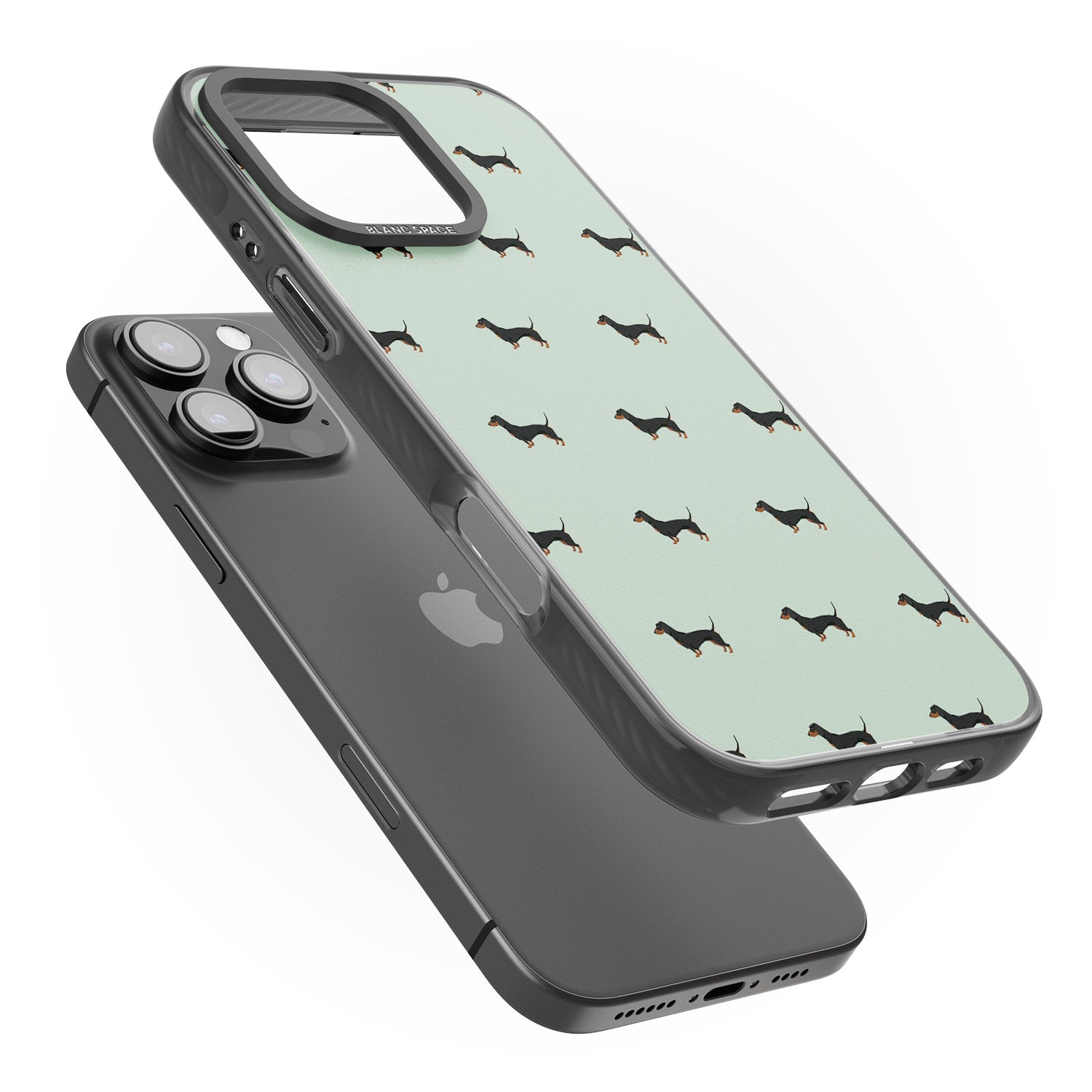 iPhone 16 Pro Max Dachshund Dog Pattern Black Impact Phone Case