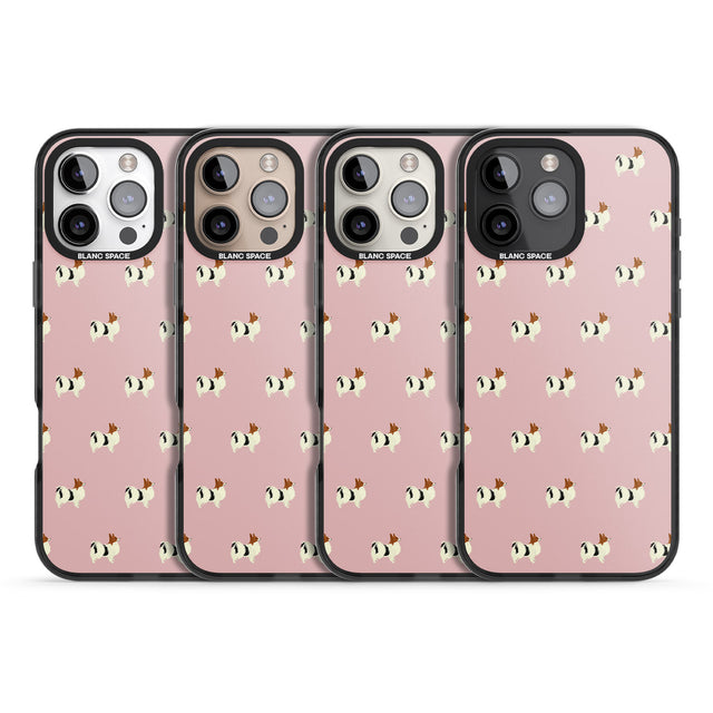 iPhone 16 Pro Max Papillon Dog Pattern Black Impact Phone Case