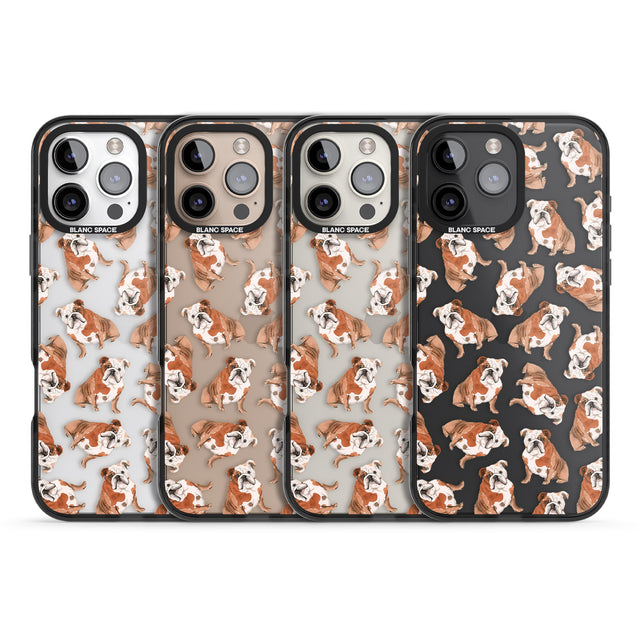 iPhone 16 Pro Max English Bulldog Watercolour Dog Pattern Black Impact Phone Case