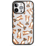 iPhone 16 Pro Max Boxer Watercolour Dog Pattern Black Impact Phone Case