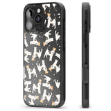 iPhone 16 Pro Max Wire Haired Fox Terrier Watercolour Dog Pattern Black Impact Phone Case