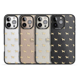 iPhone 16 Pro Max Tan Labrador Dog Pattern Clear Black Impact Phone Case