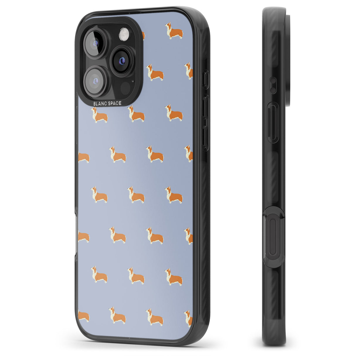 iPhone 16 Pro Max Pembroke Welsh Corgi Dog Pattern Black Impact Phone Case