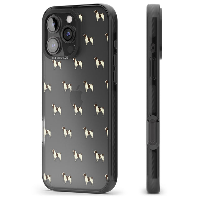 iPhone 16 Pro Max English Springer Spaniel Dog Pattern Clear Black Impact Phone Case