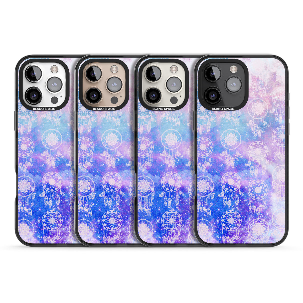 iPhone 16 Pro Max Dreamcatcher Pattern Galaxy Print Tie Dye Black Impact Phone Case