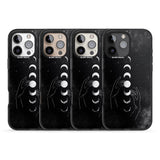 iPhone 16 Pro Max Moon Phases and Hands Black Impact Phone Case