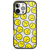 iPhone 16 Pro Max Sad Face Clear Pattern Black Impact Phone Case