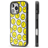 iPhone 16 Pro Max Sad Face Clear Pattern Black Impact Phone Case