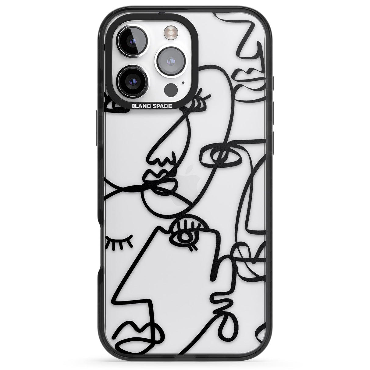 Abstract Continuous Line Faces Black on Clear