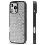 iPhone 16 Pro Max Abstract Lines: Scalloped Pattern Black Impact Phone Case