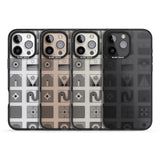 iPhone 16 Pro Max Abstract Lines: Mixed Pattern #1 Black Impact Phone Case