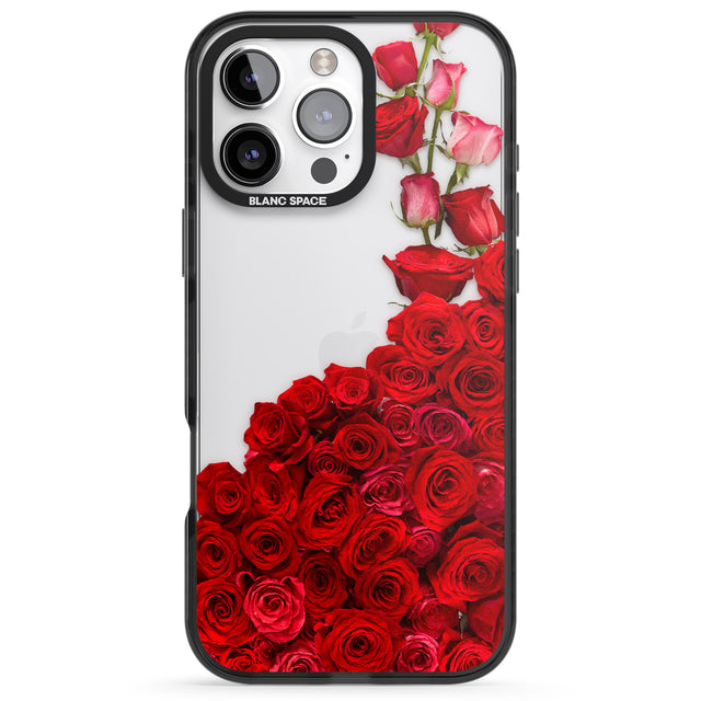 iPhone 16 Pro Max Floral Roses Black Impact Phone Case