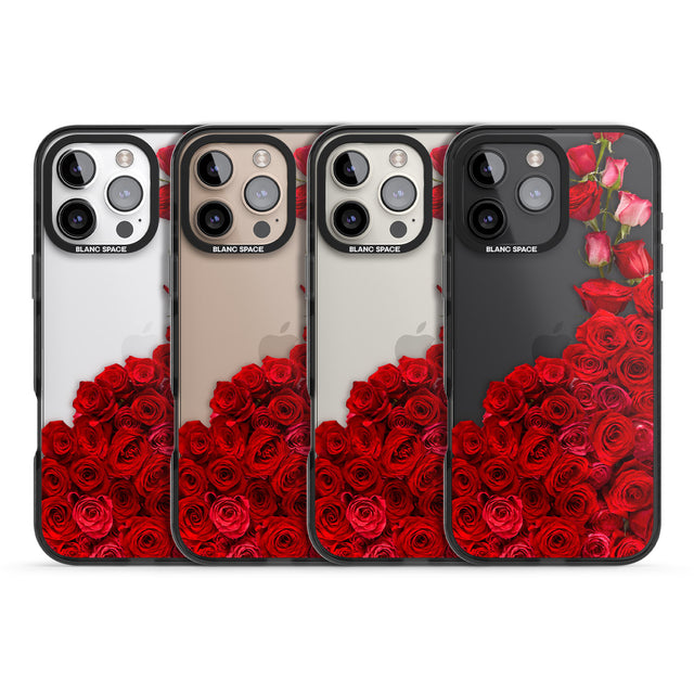 iPhone 16 Pro Max Floral Roses Black Impact Phone Case