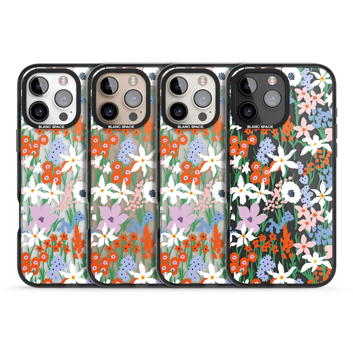 iPhone 16 Pro Max Springtime Meadow: Transparent Black Impact Phone Case