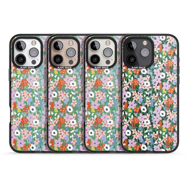 iPhone 16 Pro Max Jazzy Floral Mix: Transparent Black Impact Phone Case