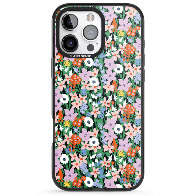 iPhone 16 Pro Max Jazzy Floral Mix: Solid Black Impact Phone Case