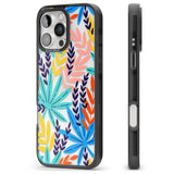 iPhone 16 Pro Max Tropical Palm Leaves Black Impact Phone Case