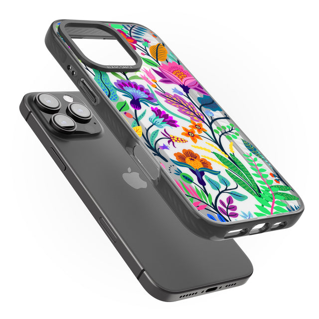 iPhone 16 Pro Max Floral Vibe Black Impact Phone Case