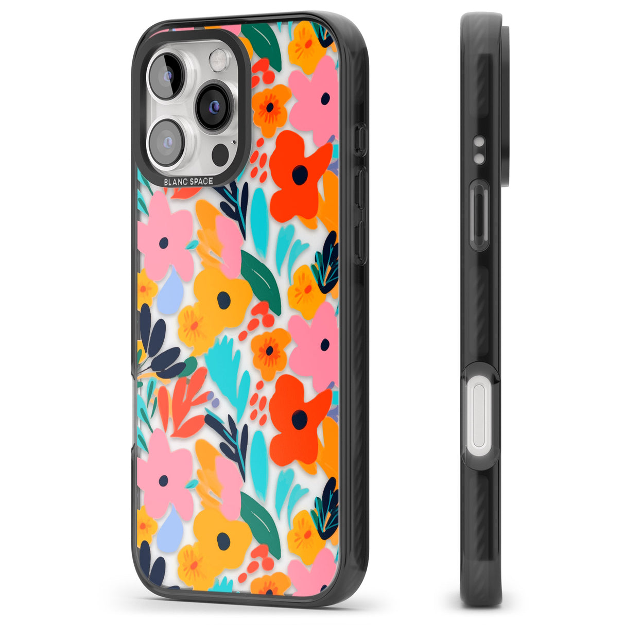 iPhone 16 Pro Max Floral Fiesta Black Impact Phone Case