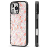 iPhone 16 Pro Max Pink Petals Transparent Design Black Impact Phone Case