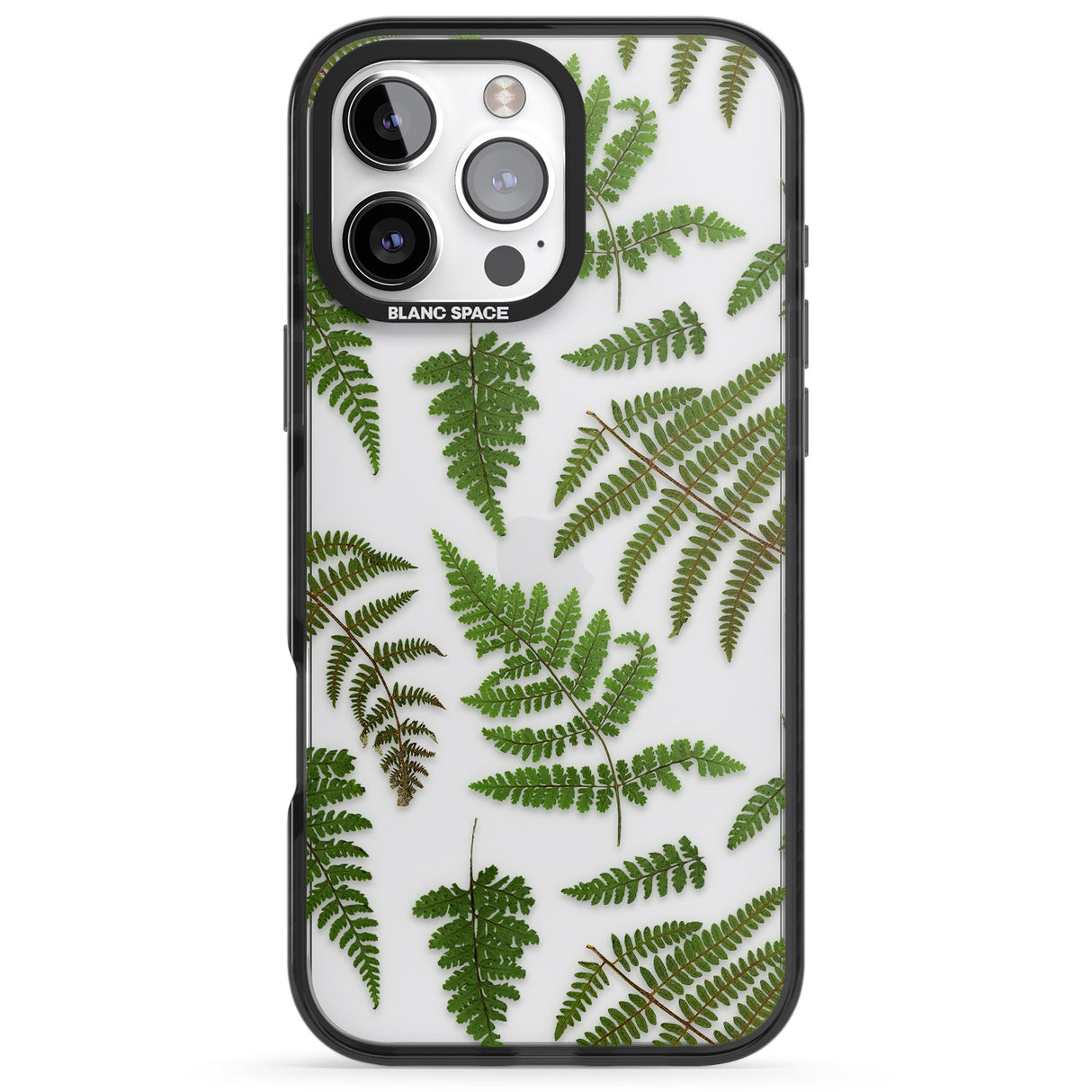 iPhone 16 Pro Max Leafy Ferns Black Impact Phone Case