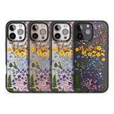 iPhone 16 Pro Max Wild Flower Stripe Design Black Impact Phone Case