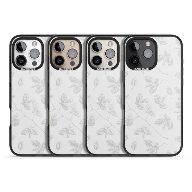 iPhone 16 Pro Max Grey Branches Vintage Botanical Black Impact Phone Case