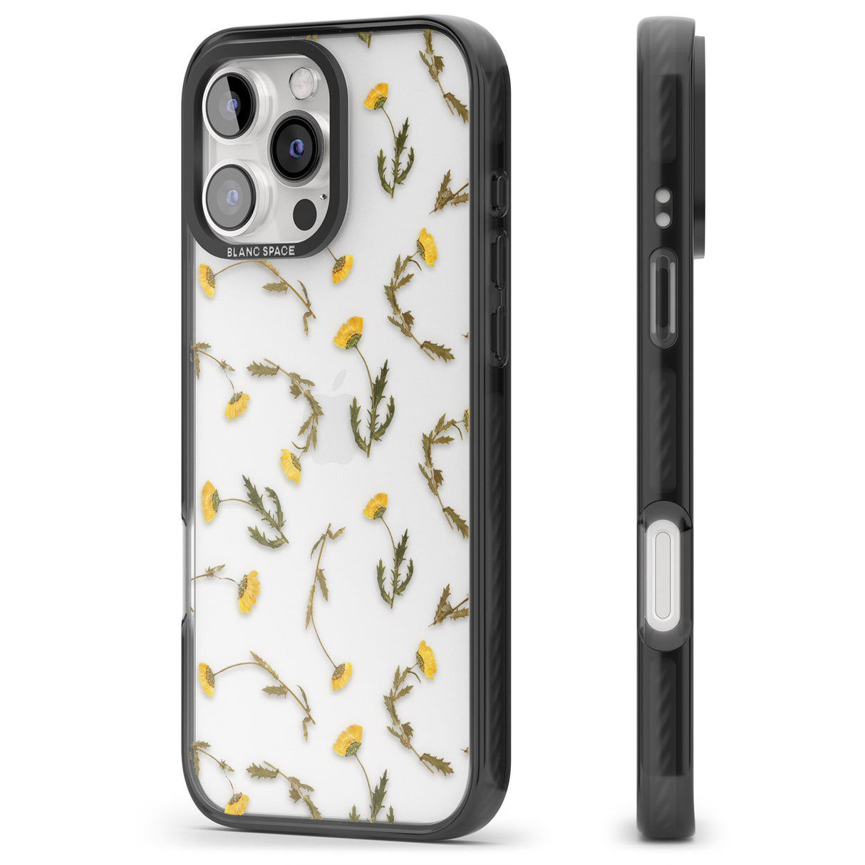 iPhone 16 Pro Max Long Stemmed Wildflowers - Dried Flower-Inspired Black Impact Phone Case