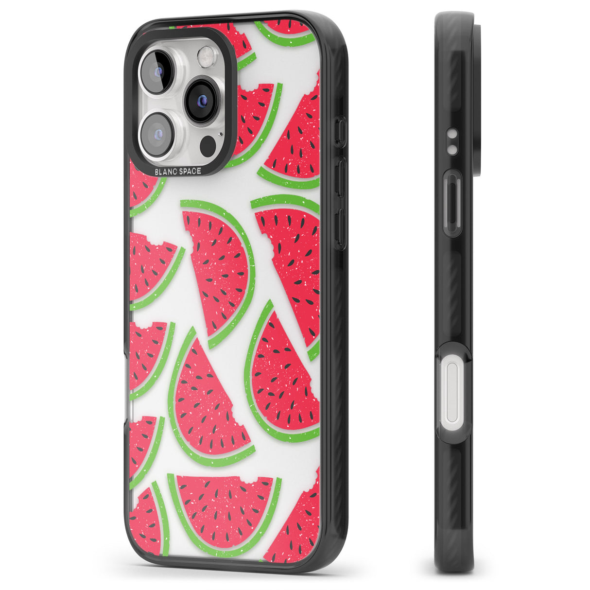 iPhone 16 Pro Max Watermelon Pattern Black Impact Phone Case