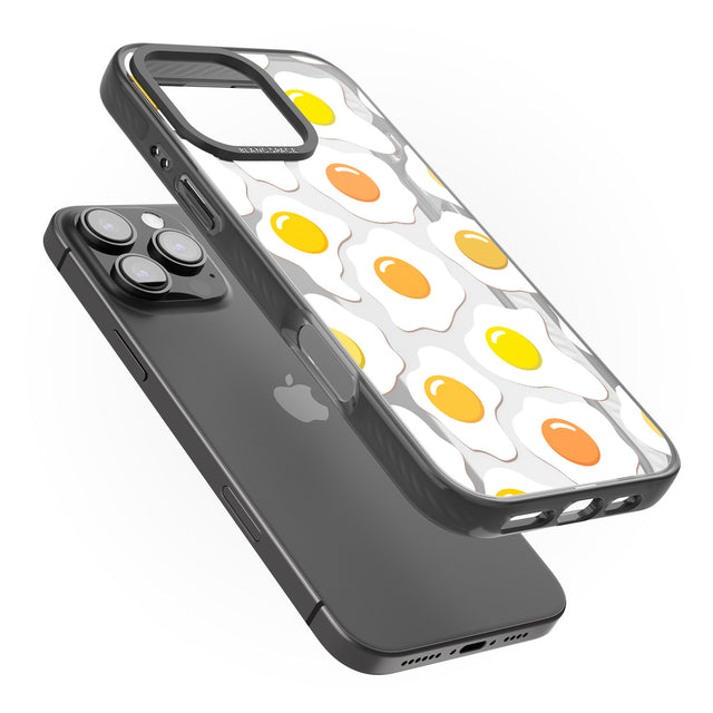 iPhone 16 Pro Max Fried Egg Pattern Black Impact Phone Case