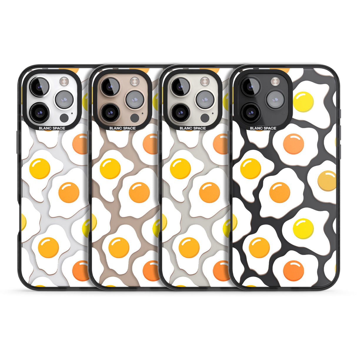 iPhone 16 Pro Max Fried Egg Pattern Black Impact Phone Case