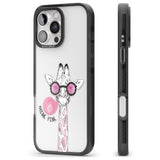 iPhone 16 Pro Max Think Pink Giraffe Black Impact Phone Case