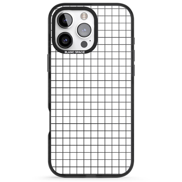 iPhone 16 Pro Max Simplistic Small Grid Designs White Black Impact Phone Case