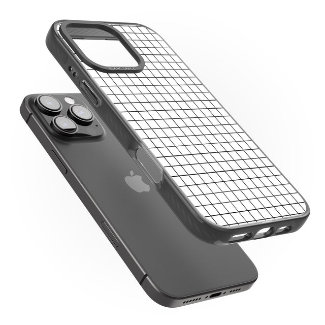 iPhone 16 Pro Max Simplistic Small Grid Designs White Black Impact Phone Case